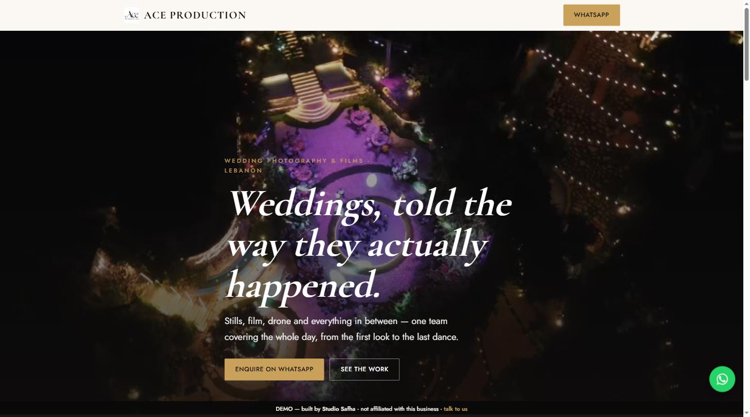Ace Production Lebanon website built by Studio Safha