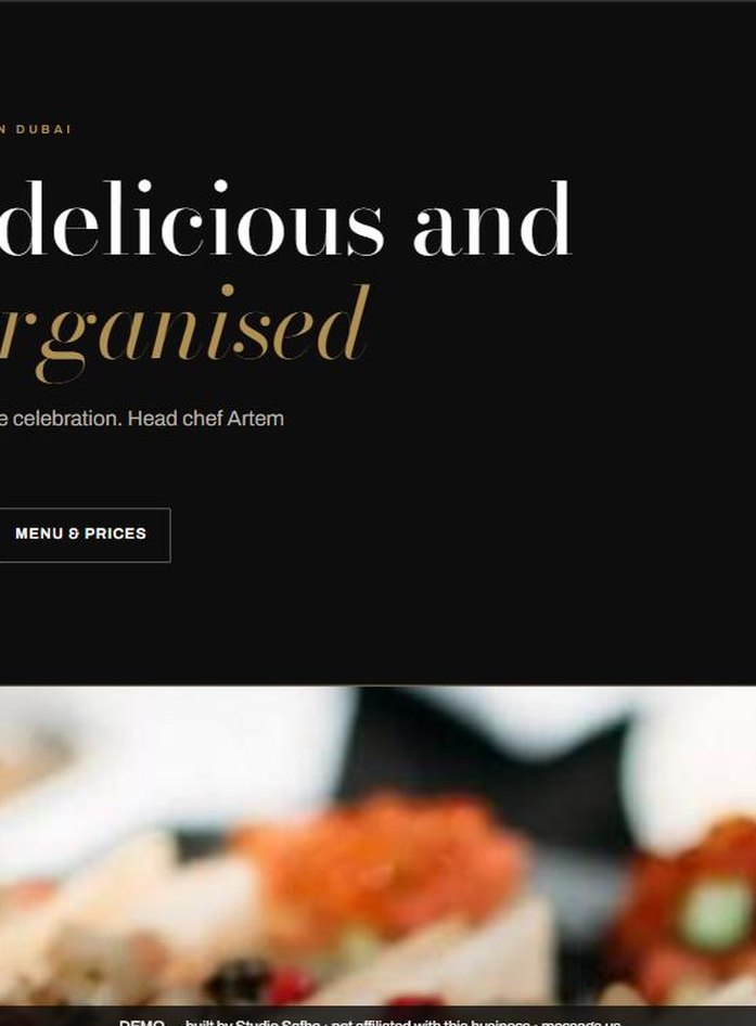CHEF Catering Dubai website built by Studio Safha