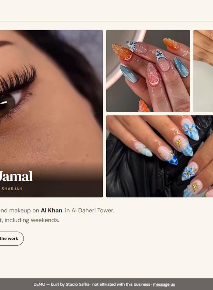 Durrat Al Jamal Beauty Center website built by Studio Safha