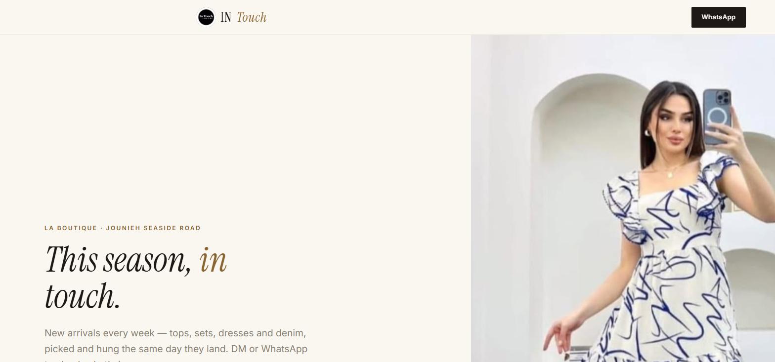 IN Touch — La Boutique website built by Studio Safha