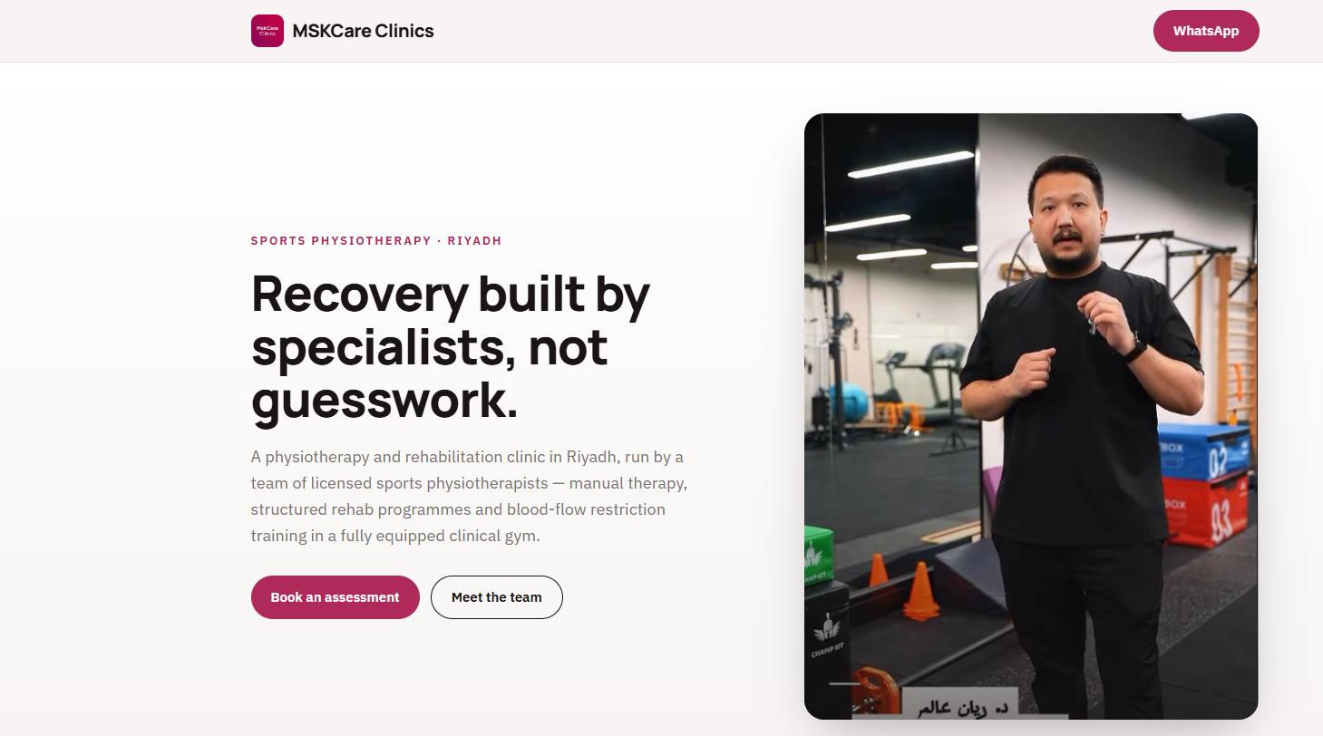 MSKCare Clinics Riyadh website built by Studio Safha