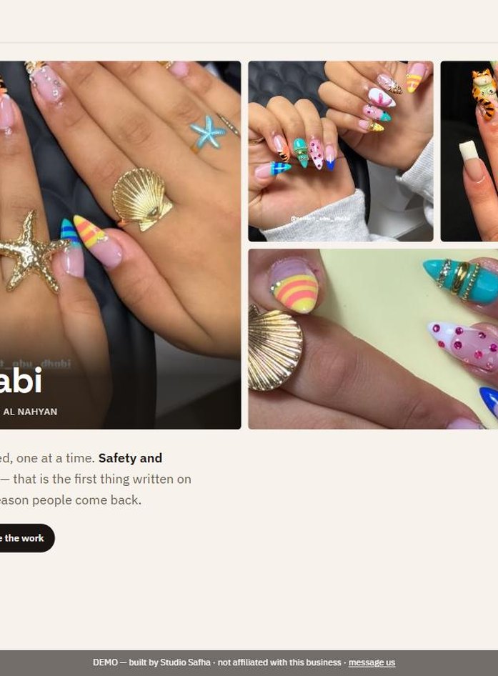 Nail Art Abu Dhabi website built by Studio Safha